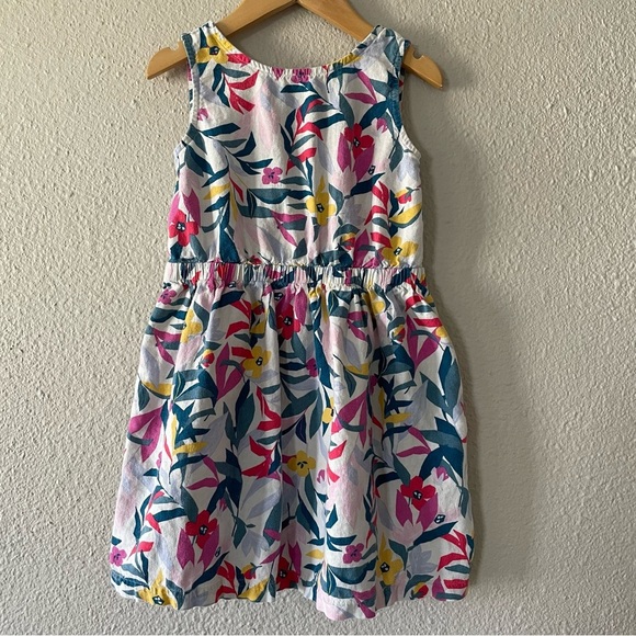 Carter’s Floral Linen Dress Kids Girls 6/6X Sleeveless Sundress Summer Beach - Picture 1 of 11
